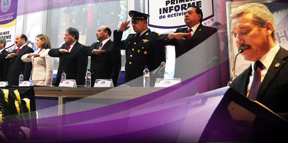 Primer informe de Jesús Enrique Seáñez Sáenz, en la Universidad Autónoma de Chihuahua