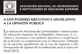 A LOS PODERES EJECUTIVO Y LEGISLATIVO A LA OPINIÓN PÚBLICA, publicado el pasado lunes 25 de noviembre de 2013