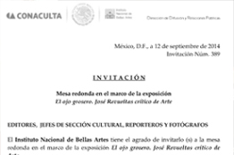INVITACIÓN Mesa redonda en el marco de la exposición El ojo grosero. José Revueltas crítico de Arte.
