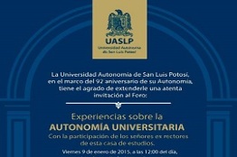 UASLP prepara foro sobre 92 años de autonomía universitaria