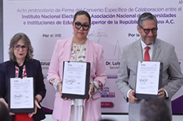 LA ANUIES Y EL INE FIRMAN CONVENIO PARA CONTRIBUIR AL FORTALECIMIENTO DE LA DEMOCRACIA Y LOS DERECHOS ELECTORALES