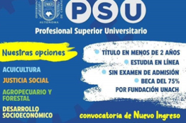 Cierra el  18 de enero la convocatoria del PSU UNACH