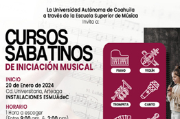 Oferta la Escuela Superior de Música de la UAdeC su Curso Sabatino de Iniciación Musical