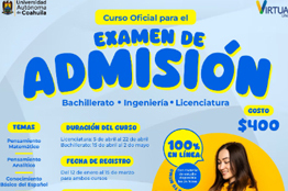 Convoca UAdeC a sus Aspirantes a Prepararse con el Curso para el Examen de Admisión en Línea