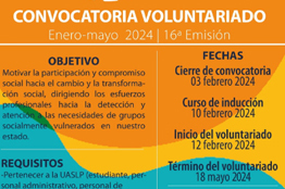Facultad de Psicología UASLP mantiene abierta la Convocatoria del Programa de Voluntariado Amor en Acción 2024