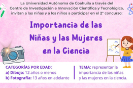 Convoca UAdeC a Niñas y Niños a Participar en el Segundo Concurso “Importancia de las Niñas y las Mujeres en la Ciencia”
