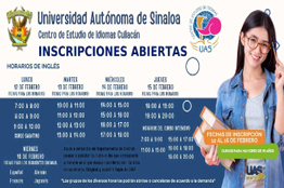 Del 12 al 16 de febrero el Centro de Estudio de Idiomas Culiacán abrirá inscripciones para cursos regulares, intensivos y sabatinos