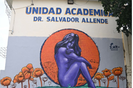 La Preparatoria Dr. Salvador Allende de la Nueva Universidad inauguran mural inspirado en la eliminación de la violencia contra las mujeres