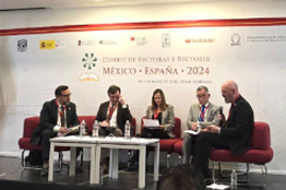 Dra. Pinzón Castro participa en la Cumbre de Rectoras y Rectores México-España 2024.