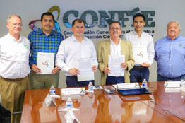 Robespierre Lizárraga signa convenio con CONFIE, materializando el apoyo presupuestal para un proyecto dirigido por un investigador de la Facultad de Agronomía de la UAS