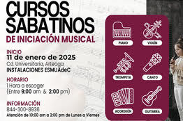  Invita Universidad Autónoma de Coahuila a cursos sabatinos de iniciación musical