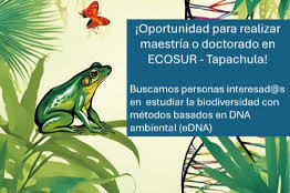 El Colegio de la Frontera Sur convoca a estudiar maestría o doctorado en DNA ambiental 