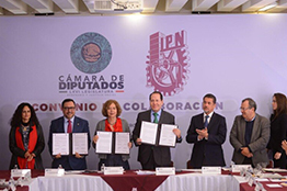Atestigua Secretaria de Ciencia firma de convenio de colaboración entre cámara de diputados e IPN
